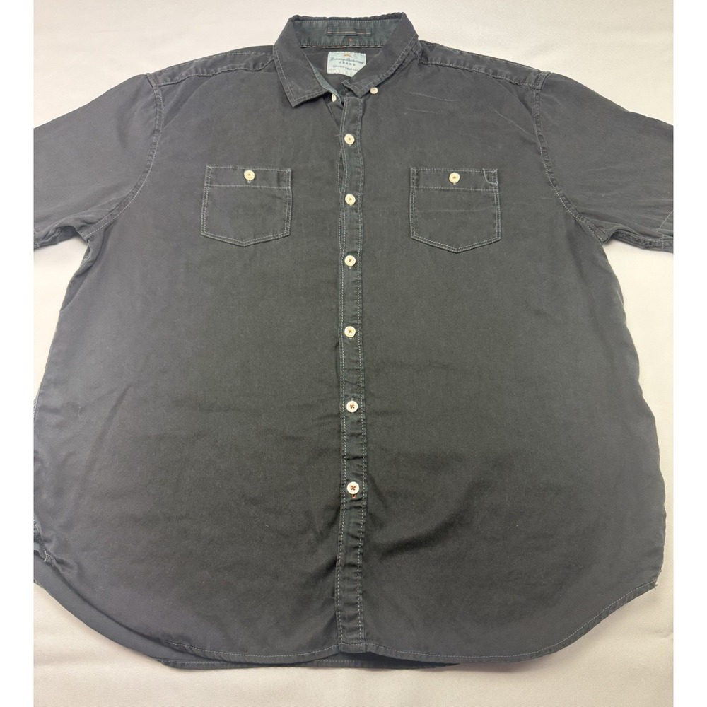 Tommy Bahama‎ Jeans Mens XL Gray Button Up Shirt Island Crafted Cotton